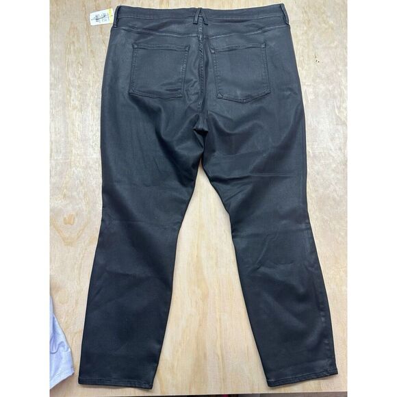 Good American Good Legs Flare Jeans High Rise Flat Tummy Tech Smoothing Black 24 - Picture 4 of 5